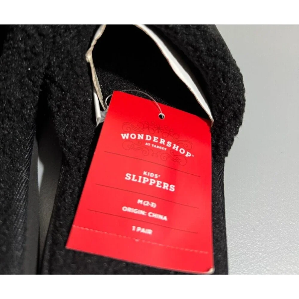 Wondershop Target Kid's  Unisex Slippers Slip On Black Medium 2-3